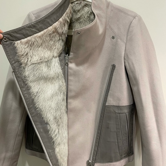 Helmut Lang Grey Rabbit/Leather Reversible Jacket - Picture 11 of 16
